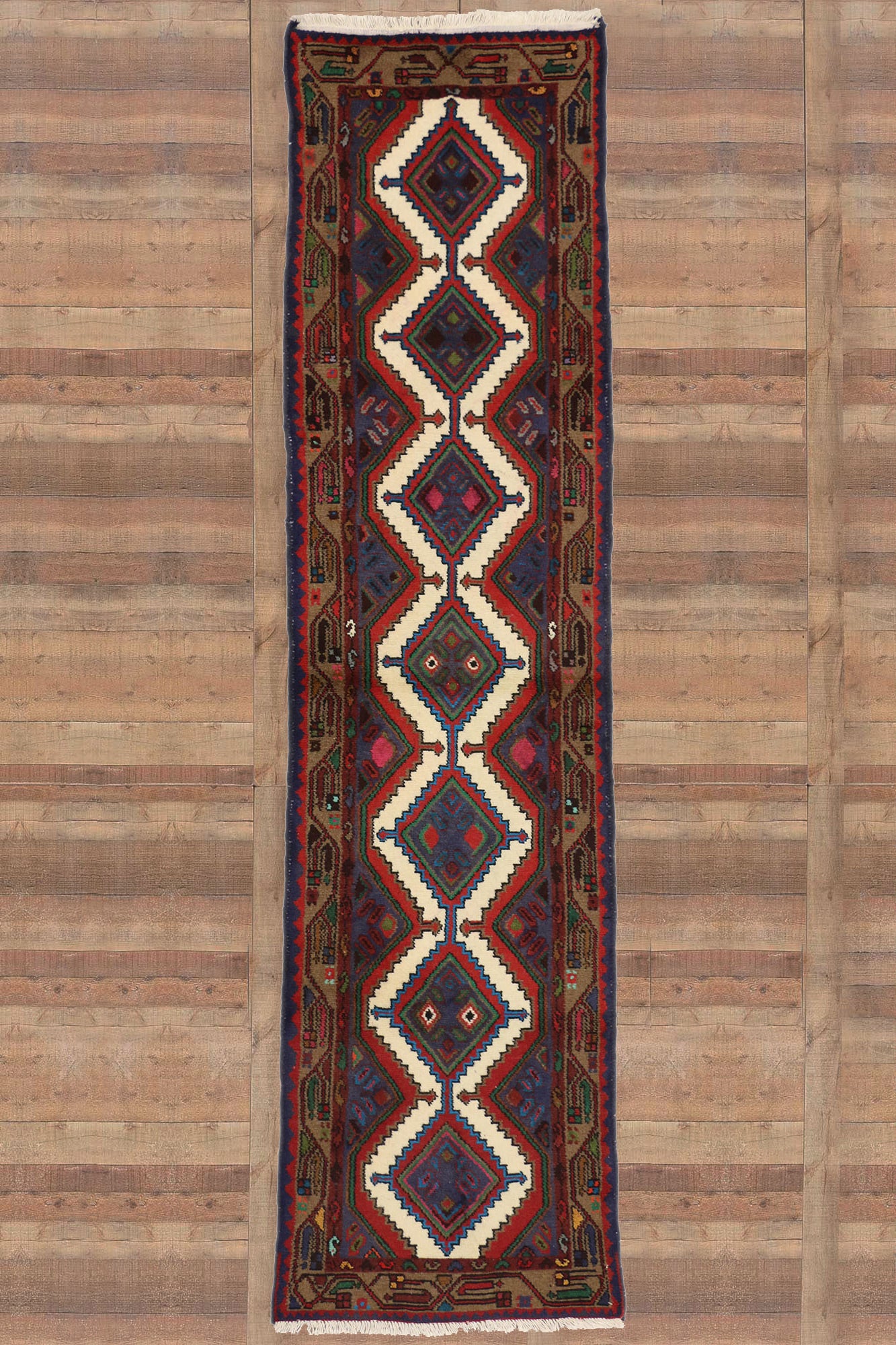 3 x 10 Vintage Persian Hamadan Rug 60224