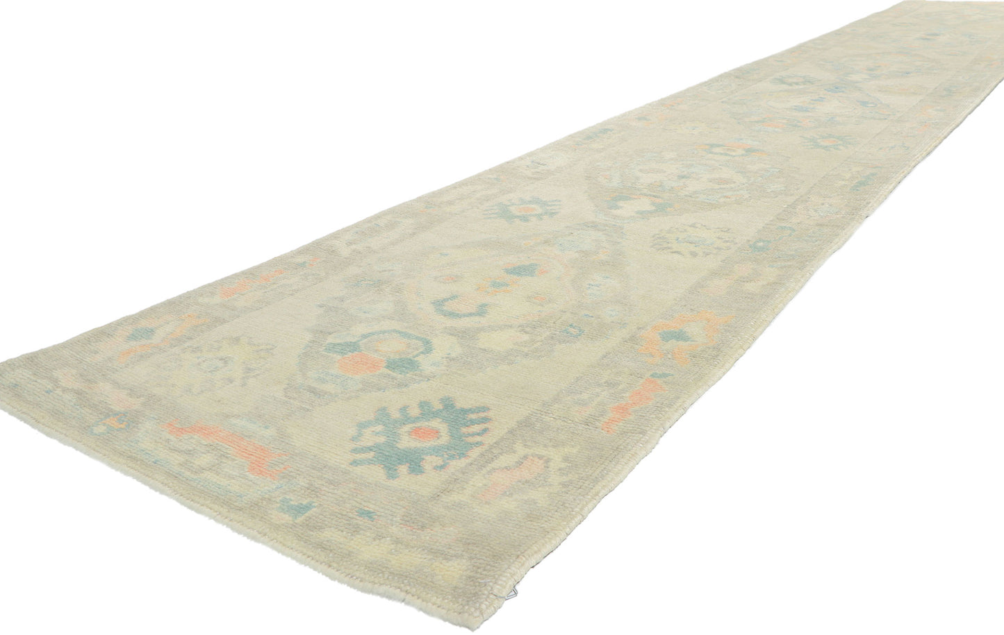 3 x 18 Modern Pastel Turkish Oushak Rug 53826