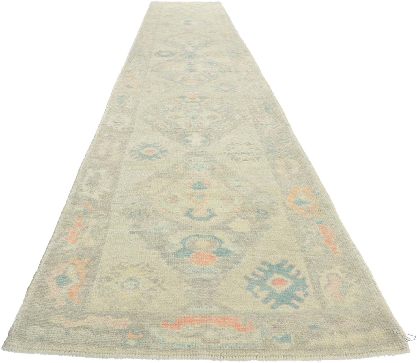 3 x 18 Modern Pastel Turkish Oushak Rug 53826