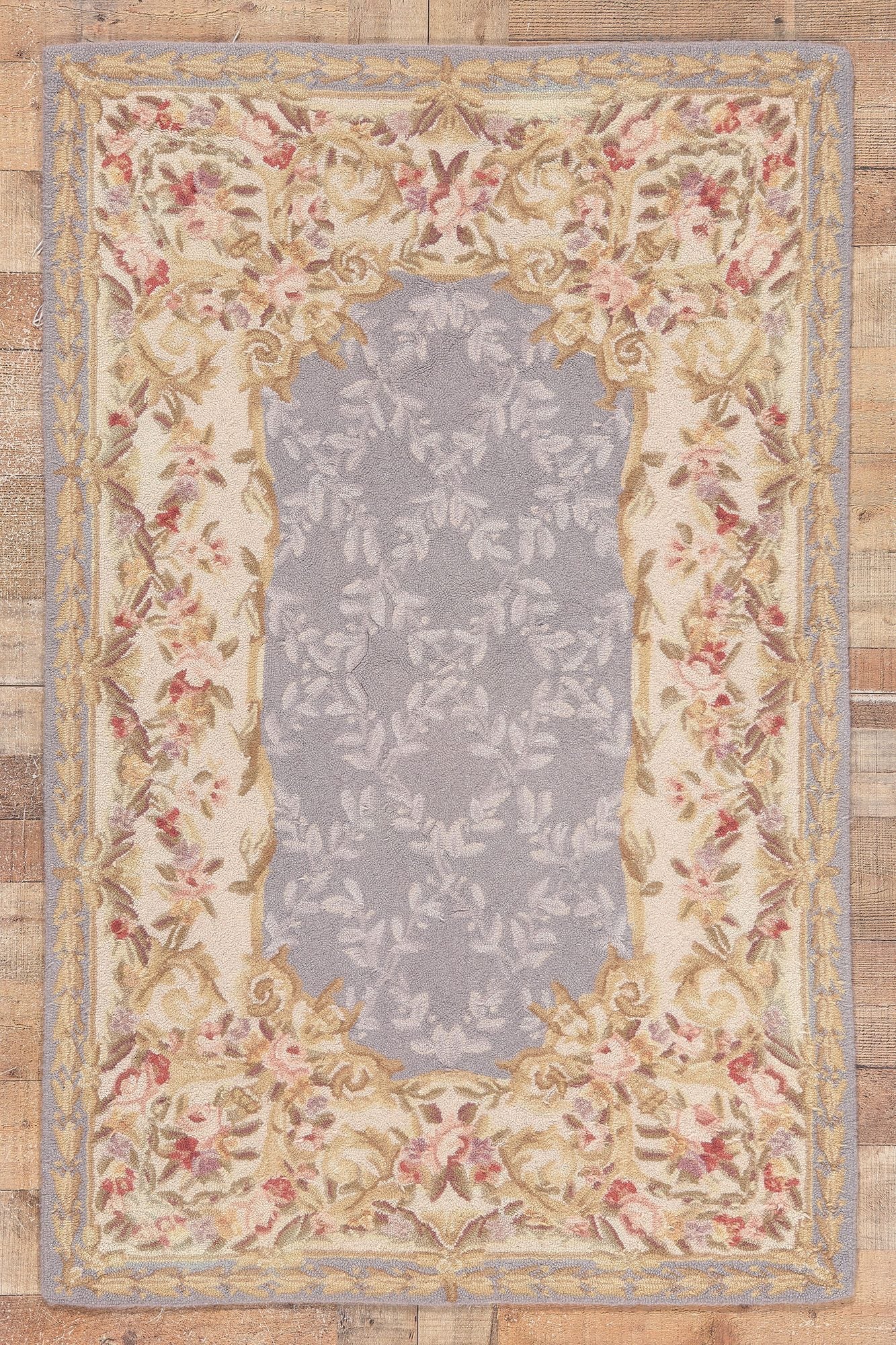 3 x 5 Vintage American Floral Hooked Rug 78552