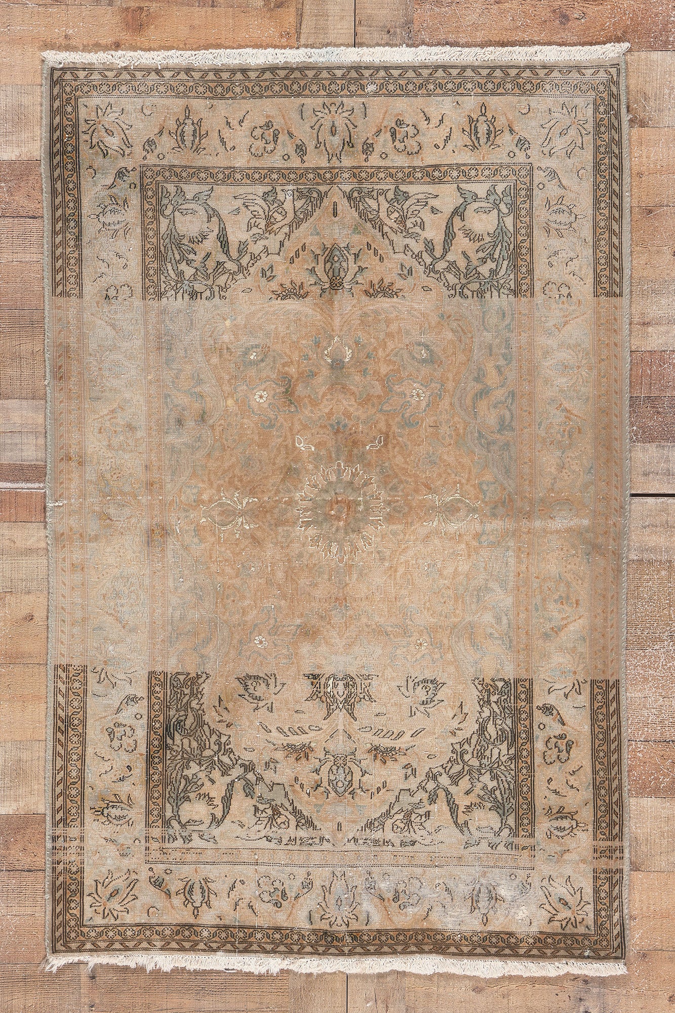 3 x 5 Vintage Persian Kashan Rug 78574
