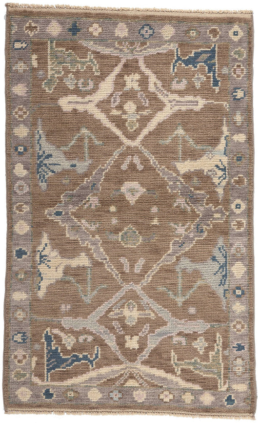 3 x 5 Modern Brown Oushak Rug 81002
