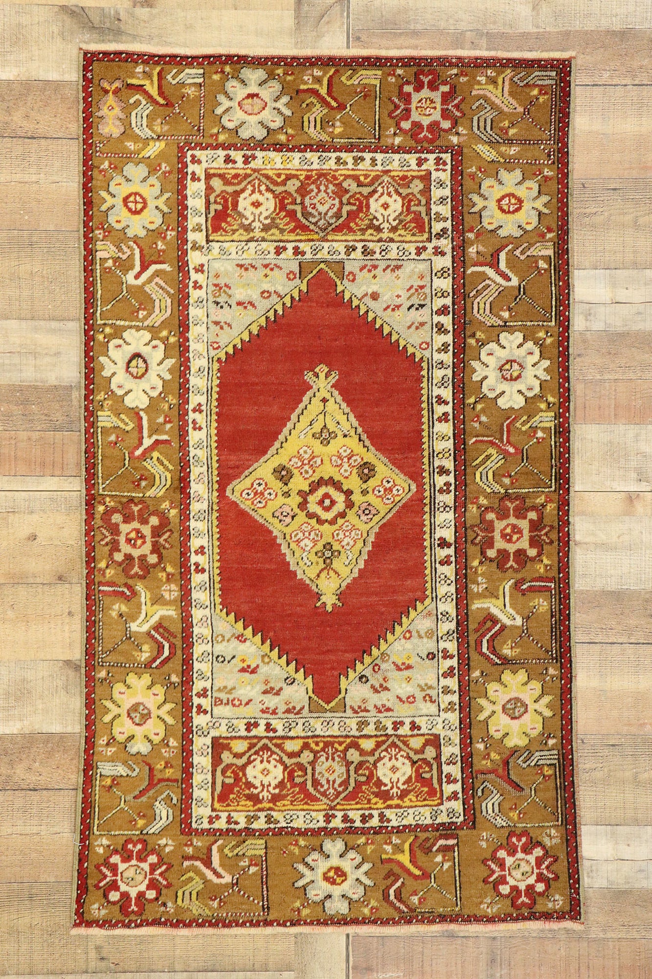 3 x 5 Vintage Turkish Oushak Rug 73868