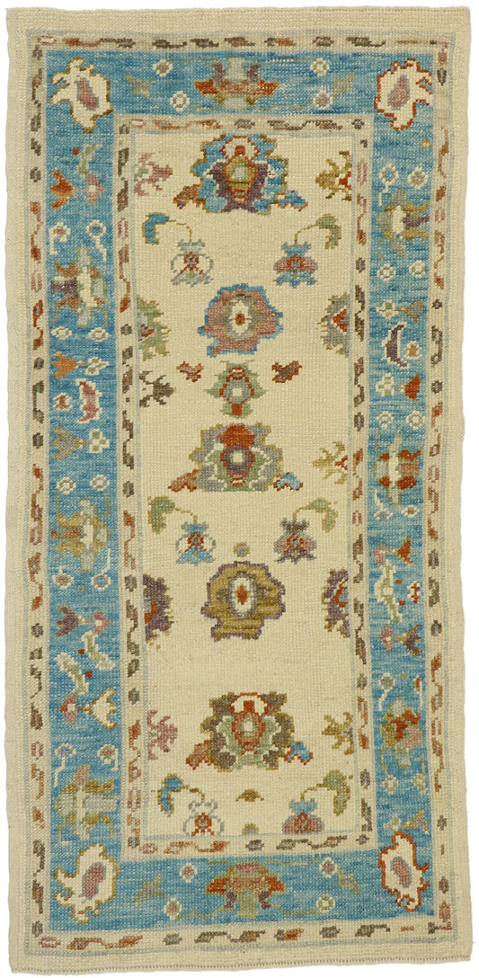 3 x 6 Coloful Turkish Oushak Rug 53196