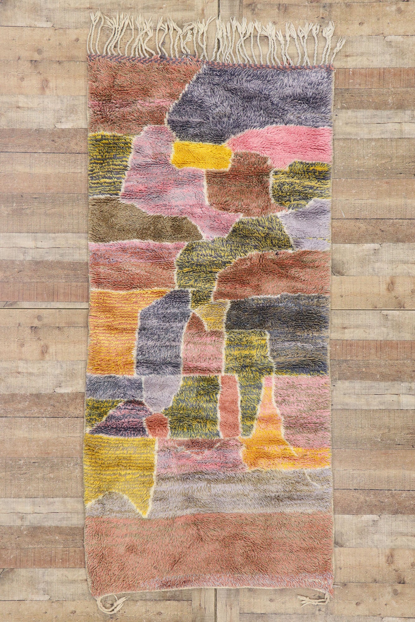 3 x 7 Colorful Abstract Moroccan Rug 21110