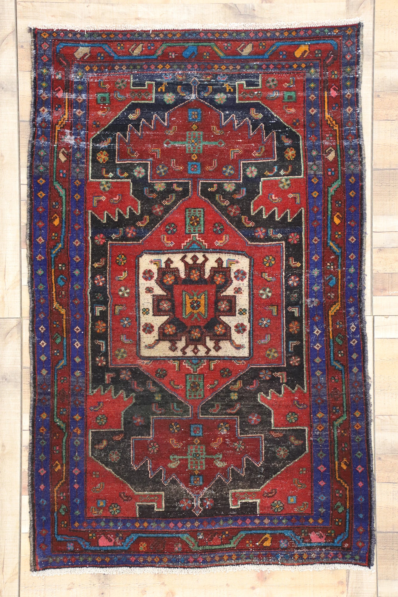 4 x 6 Vintage Persian Hamadan Rug 51578