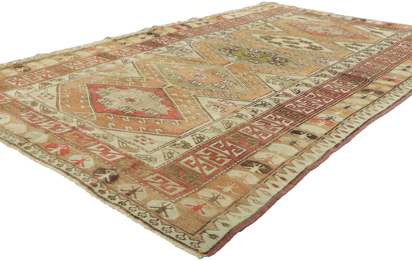 4 x 8 Vintage Turkish Oushak Rug 53093