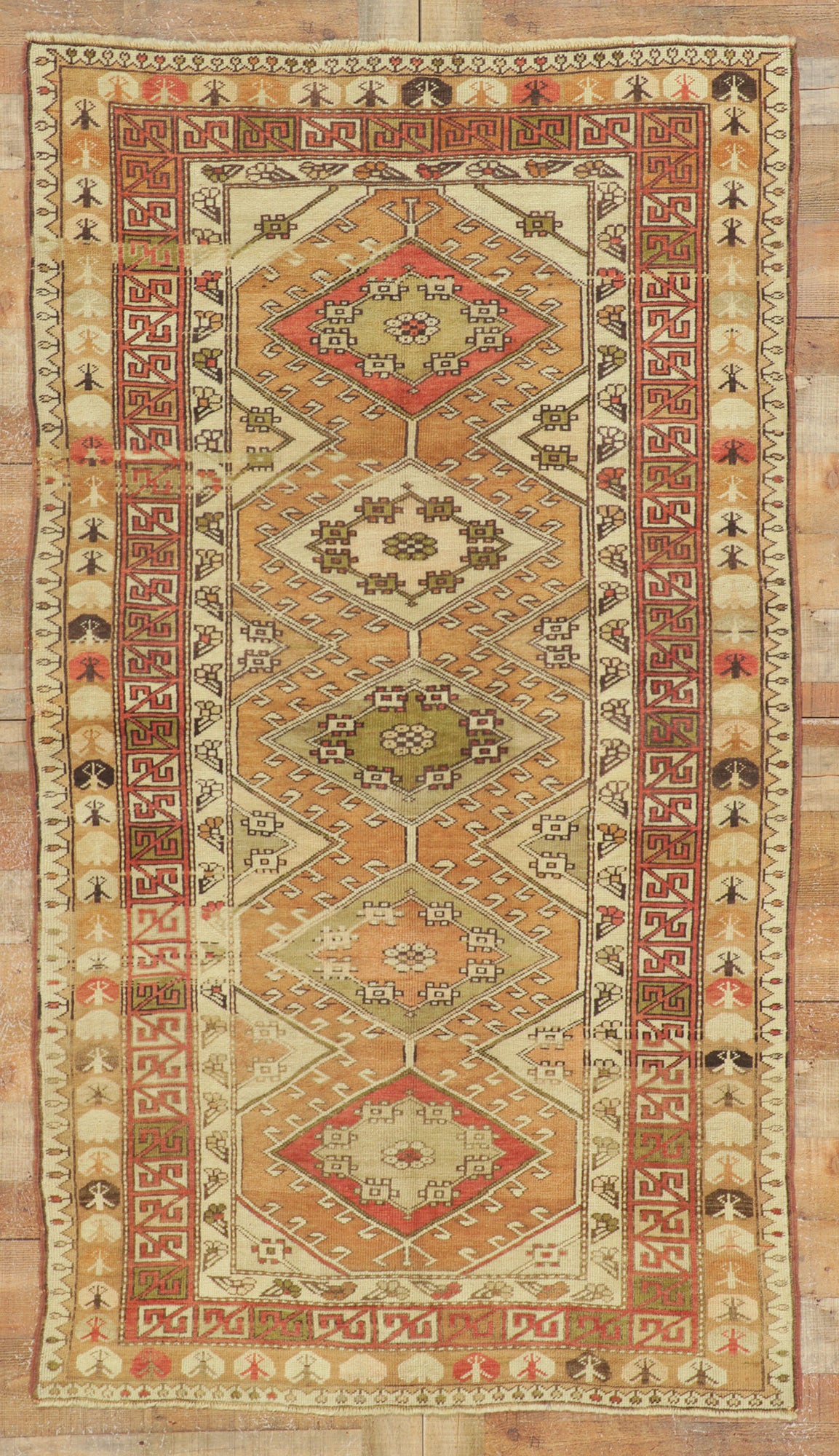 4 x 8 Vintage Turkish Oushak Rug 53093