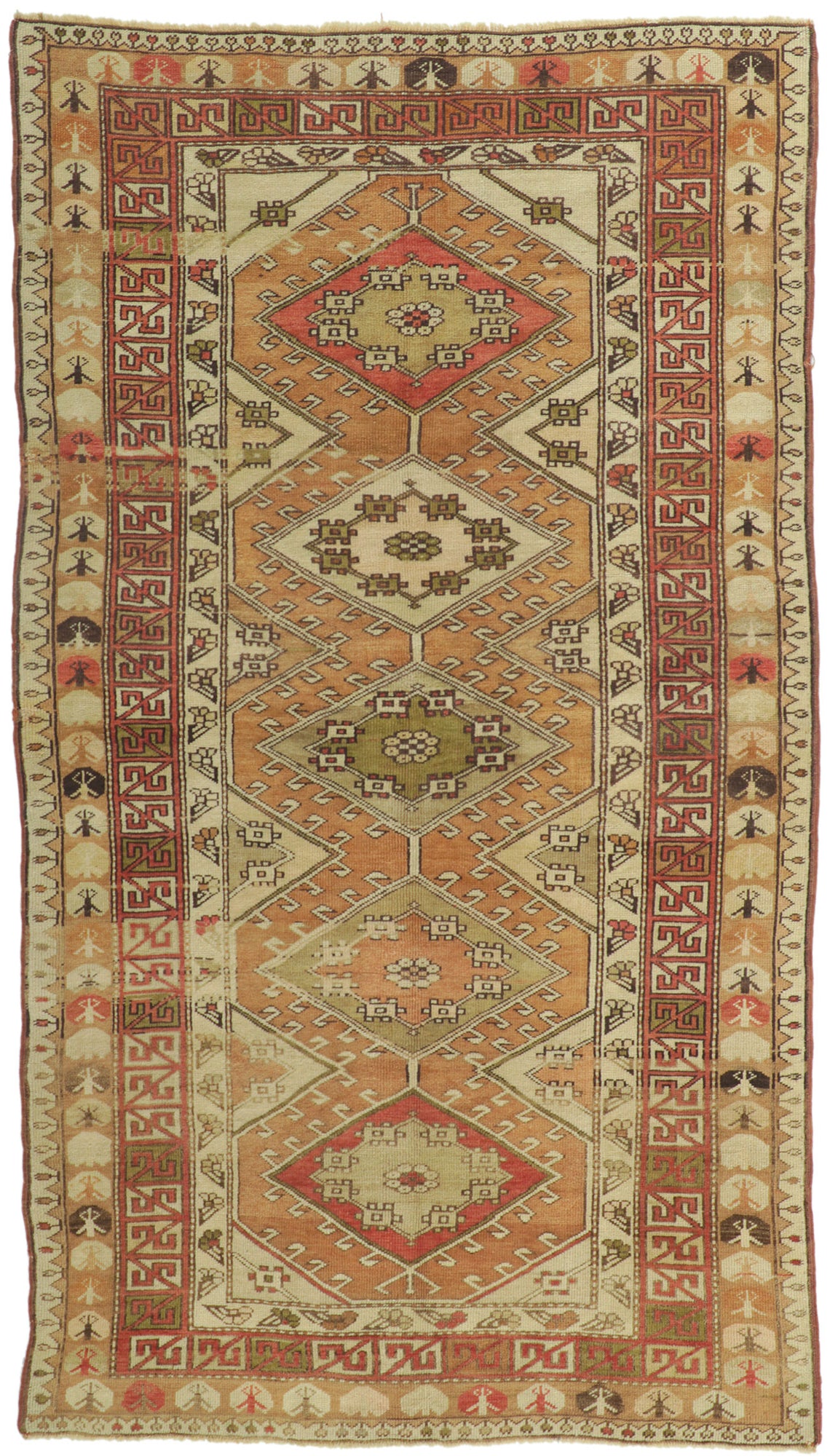 4 x 8 Vintage Turkish Oushak Rug 53093