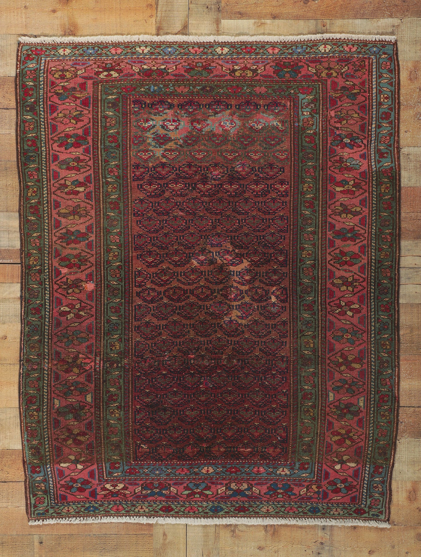 4 x 5 Antique Persian Hamadan Rug 61123