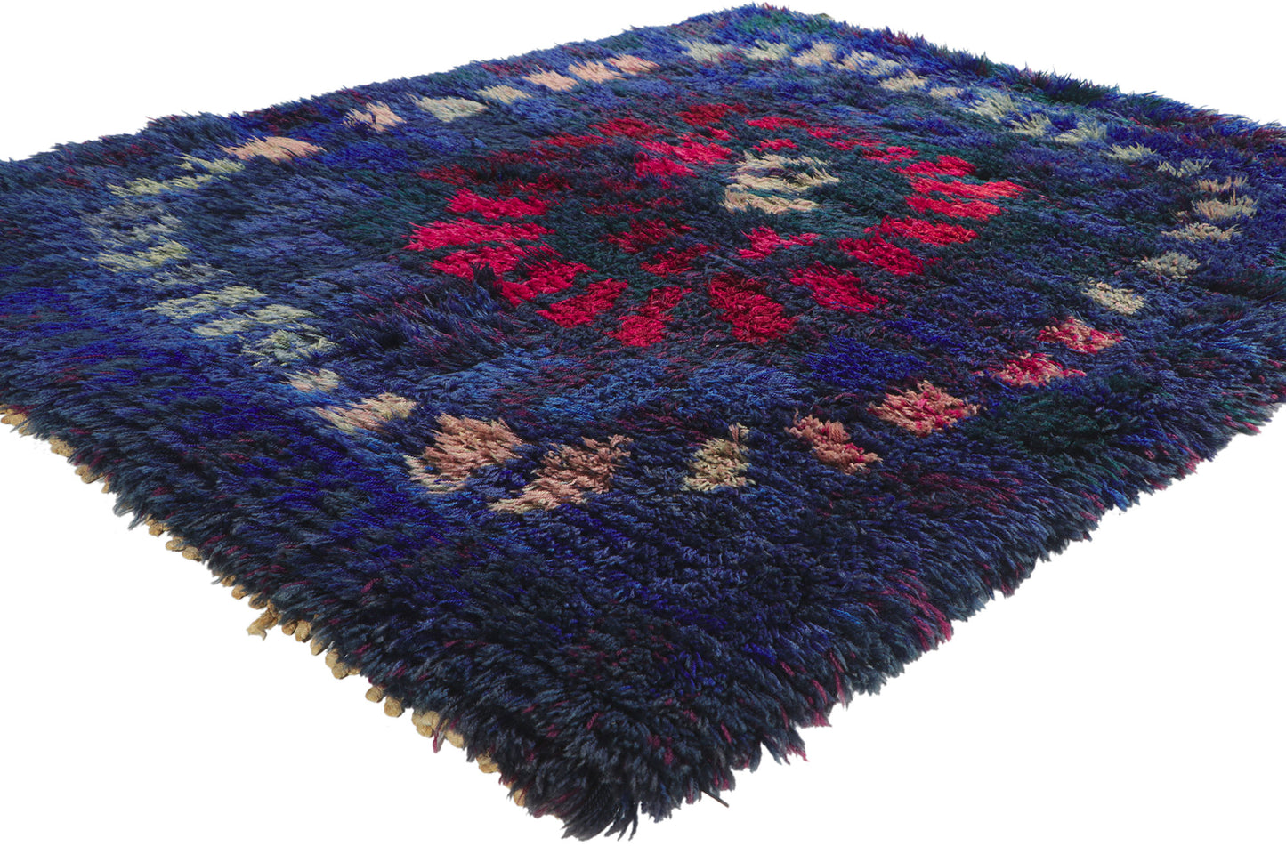 4 x 5 Viola Grasten Vintage Swedish Rya Rug 78473