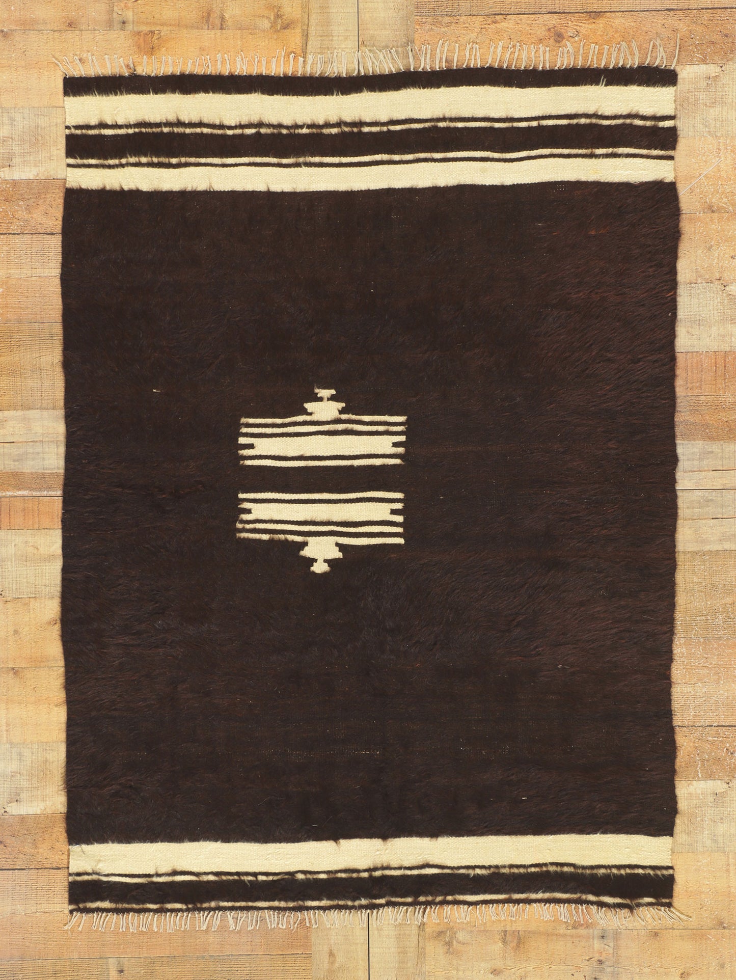 4 x 5 Turkish Angora Wool Kilim Rug 53838