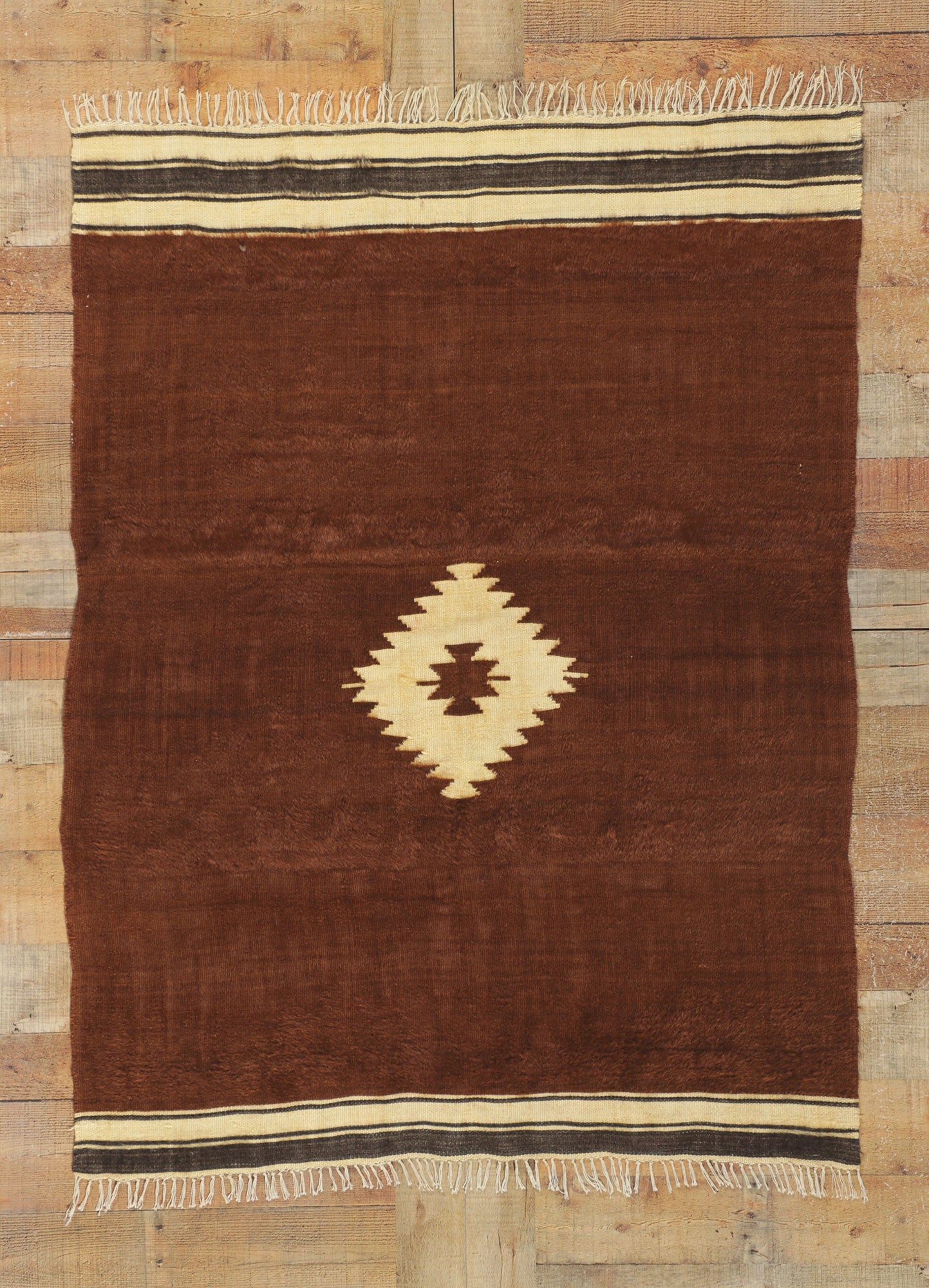 4 x 5 Turkish Angora Wool Kilim Rug 53853