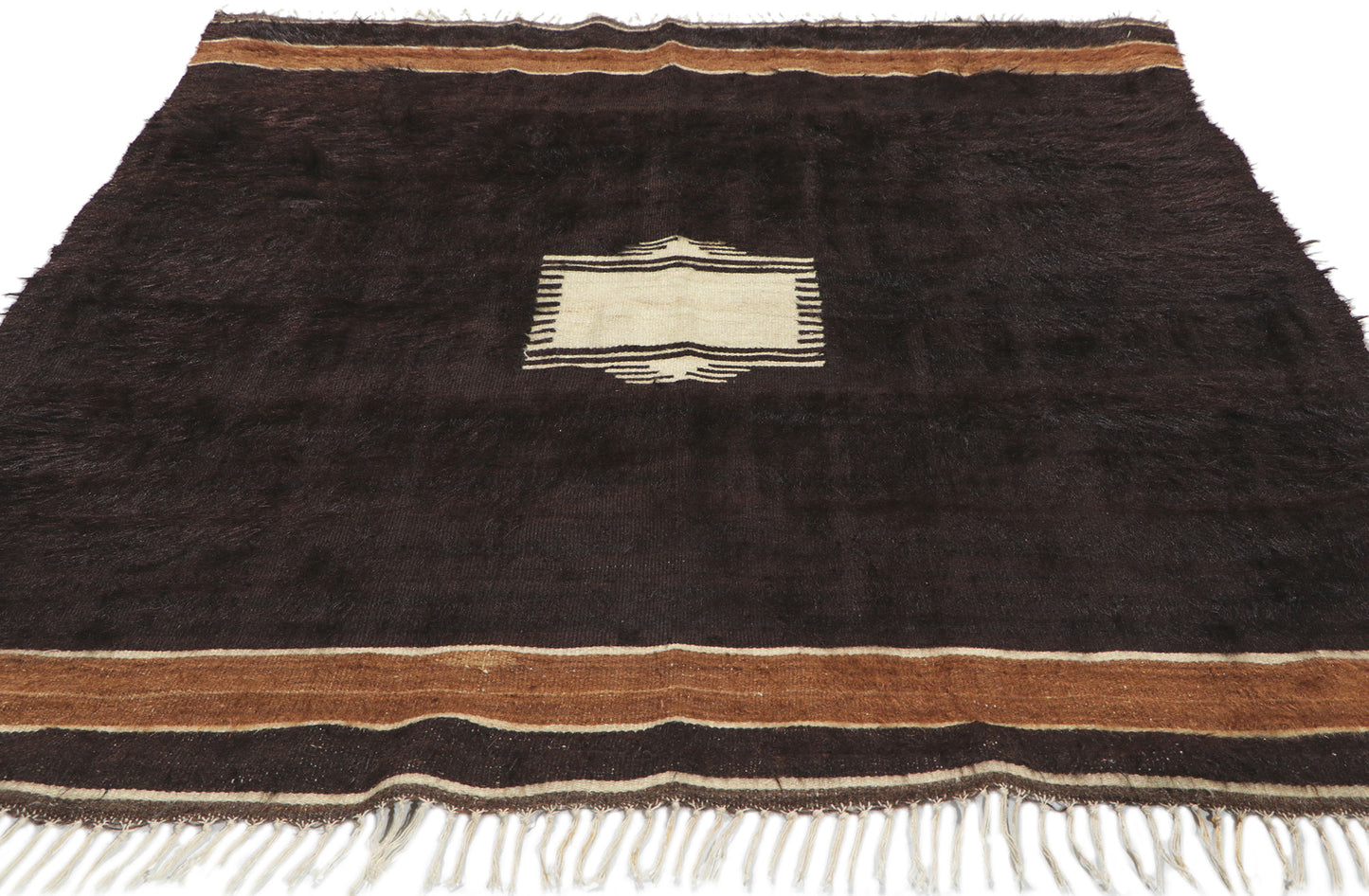 4 x 5 Turkish Angora Wool Kilim Rug 53855