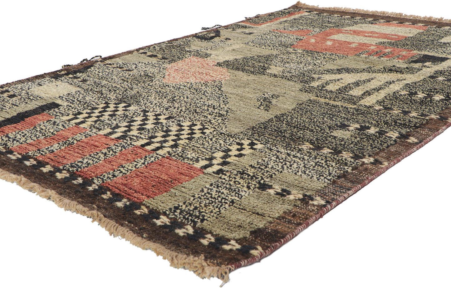 4 x 6 Modern Bauhaus Moroccan Rug 80718