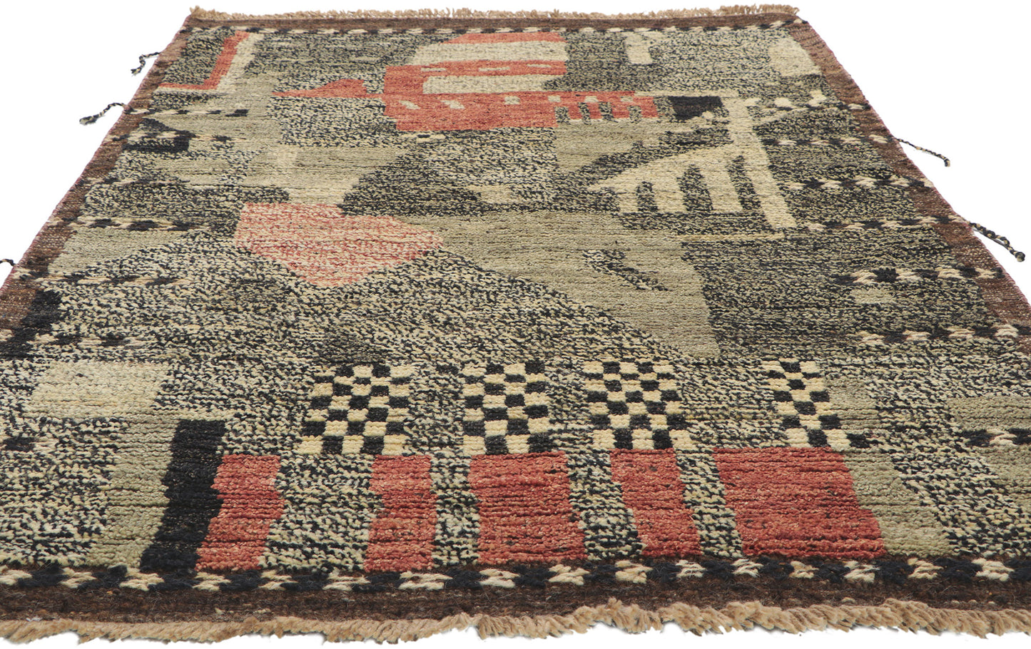4 x 6 Modern Bauhaus Moroccan Rug 80718