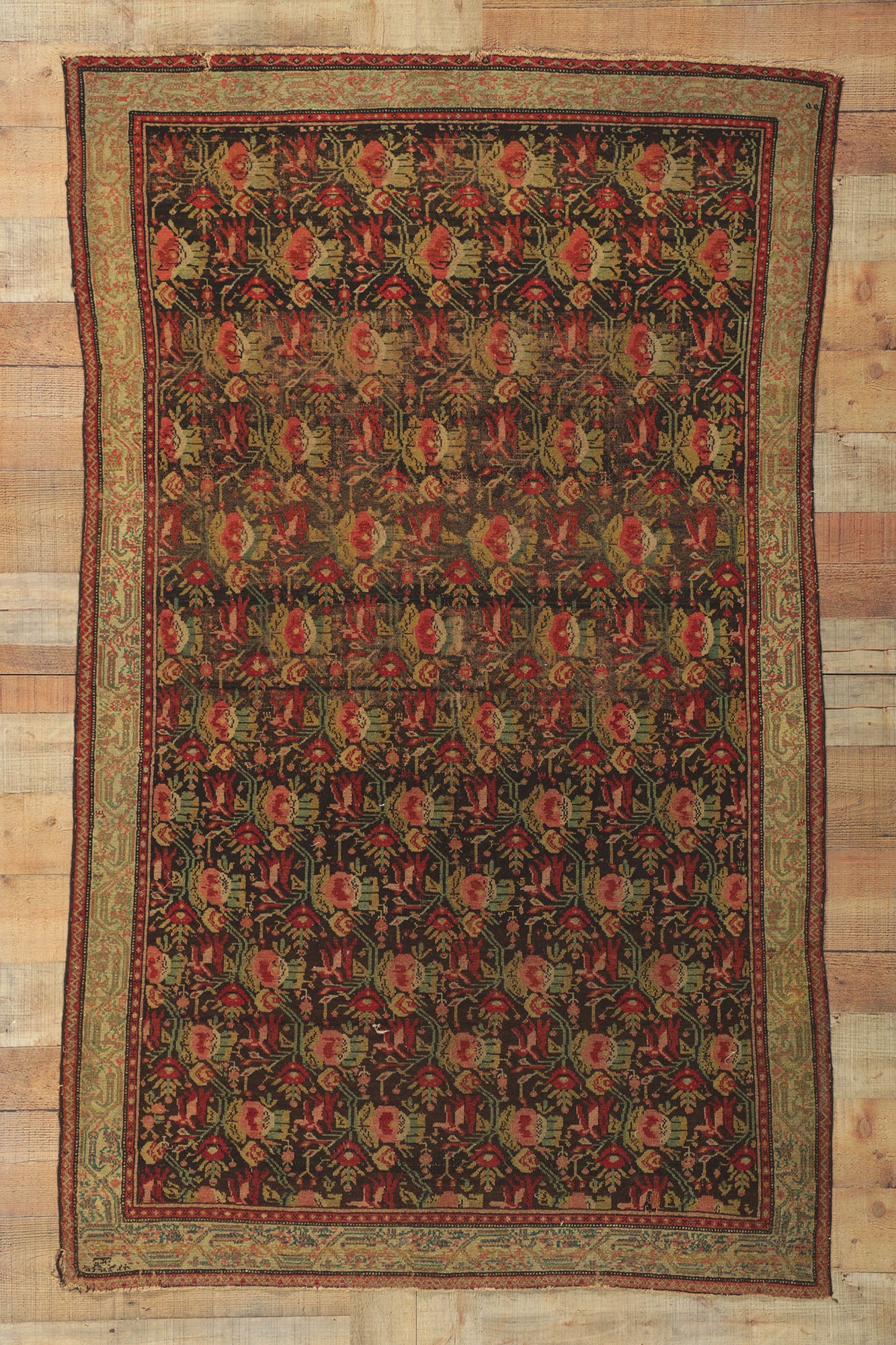4 x 6 Vintage Persian Senneh Rug 76955