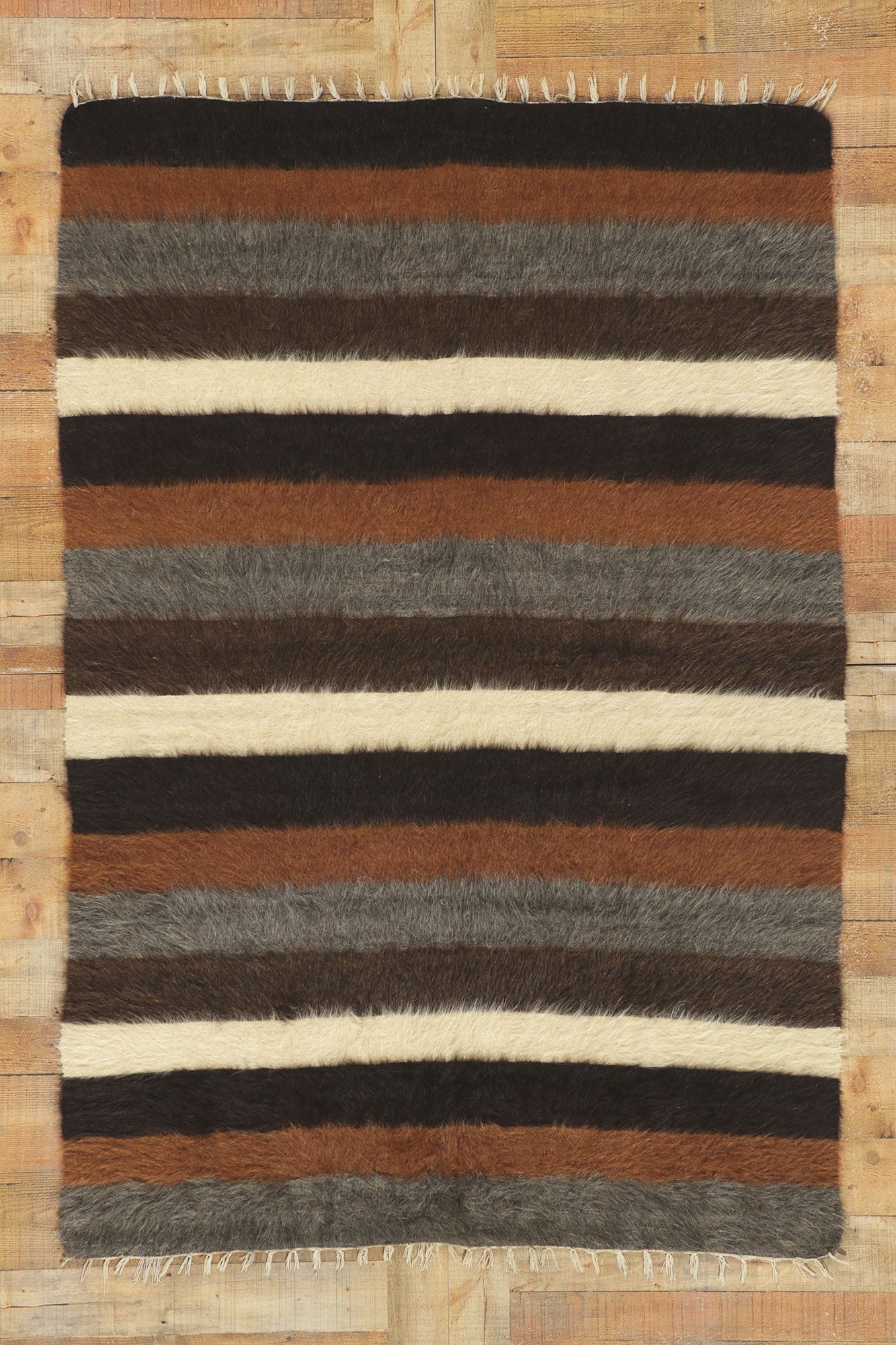 4 x 6 Turkish Angora Wool Kilim Rug 53856