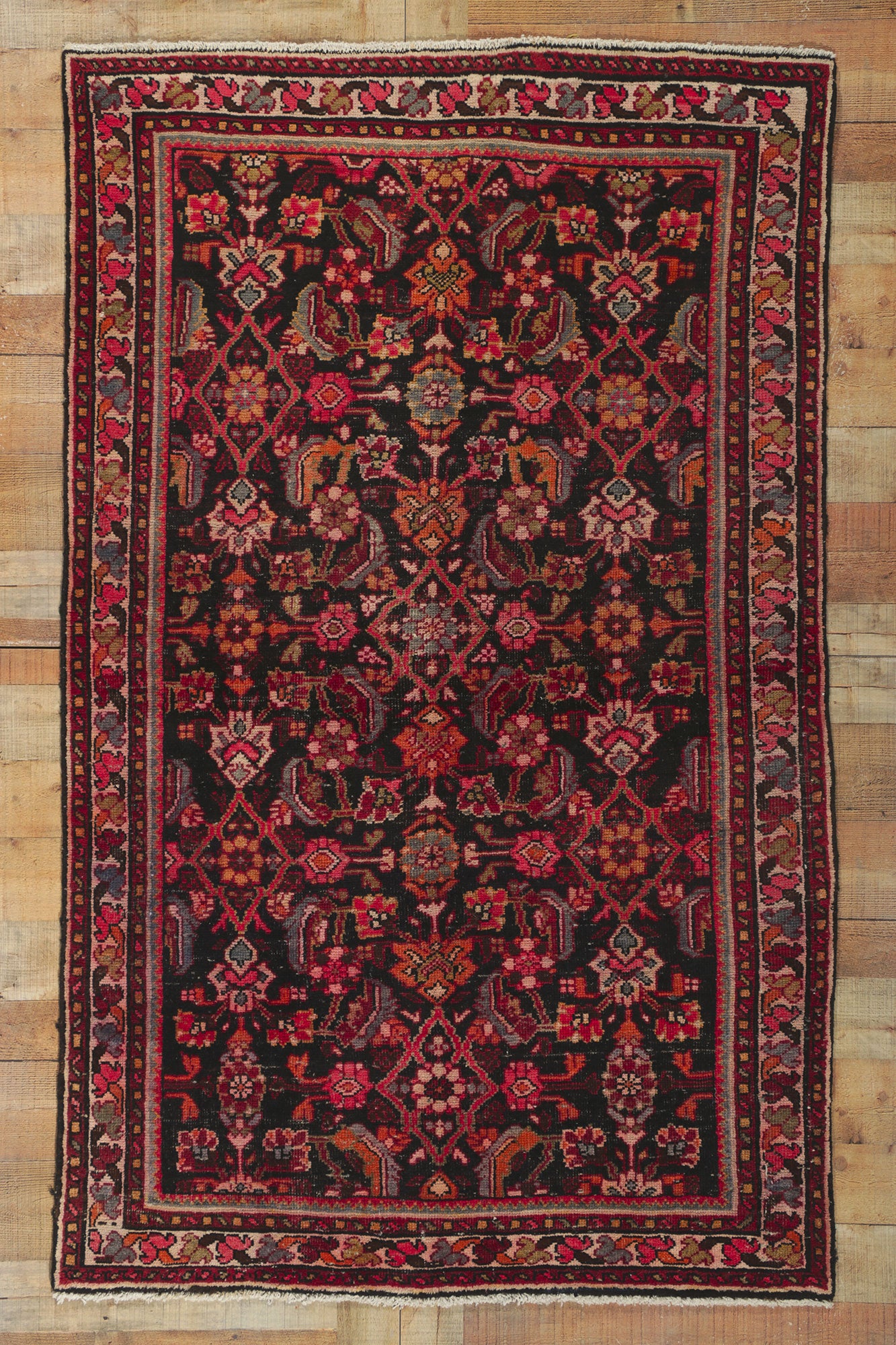 4 x 7 Antique Persian Hamadan Rug 61119