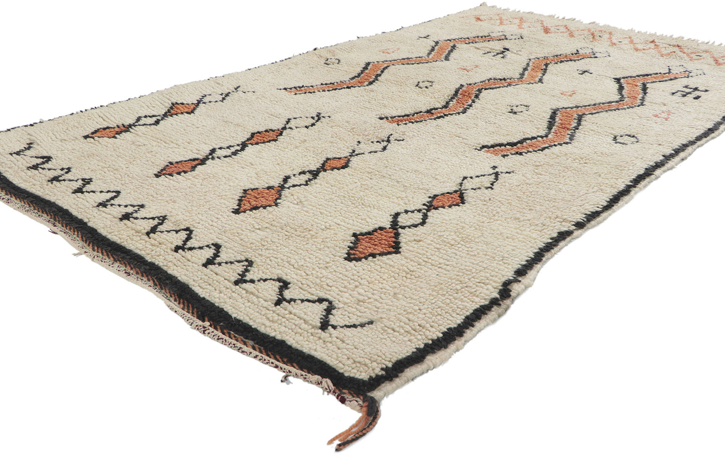 4 x 7 Vintage Moroccan Beni Ourain Rug 78401