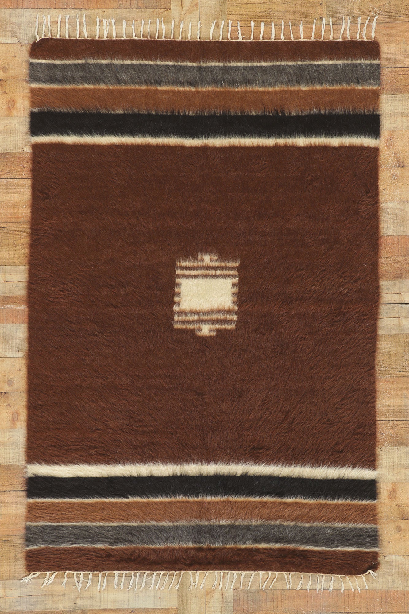 4 x 7 Turkish Angora Wool Kilim Rug 53858