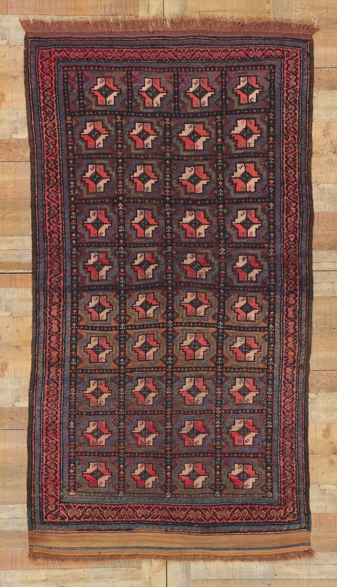 4 x 7 Vintage Persian Turkoman Rug 61222
