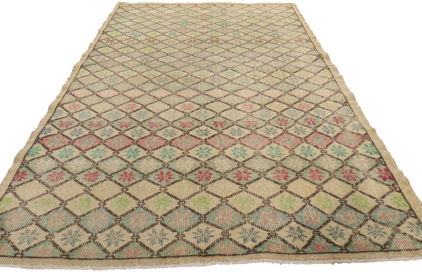 4 x 8 Vintage Turkish Sivas Rug 51003