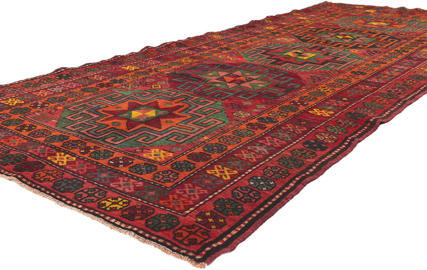 4 x 10 Vintage Kazak Afghan Rug 61235