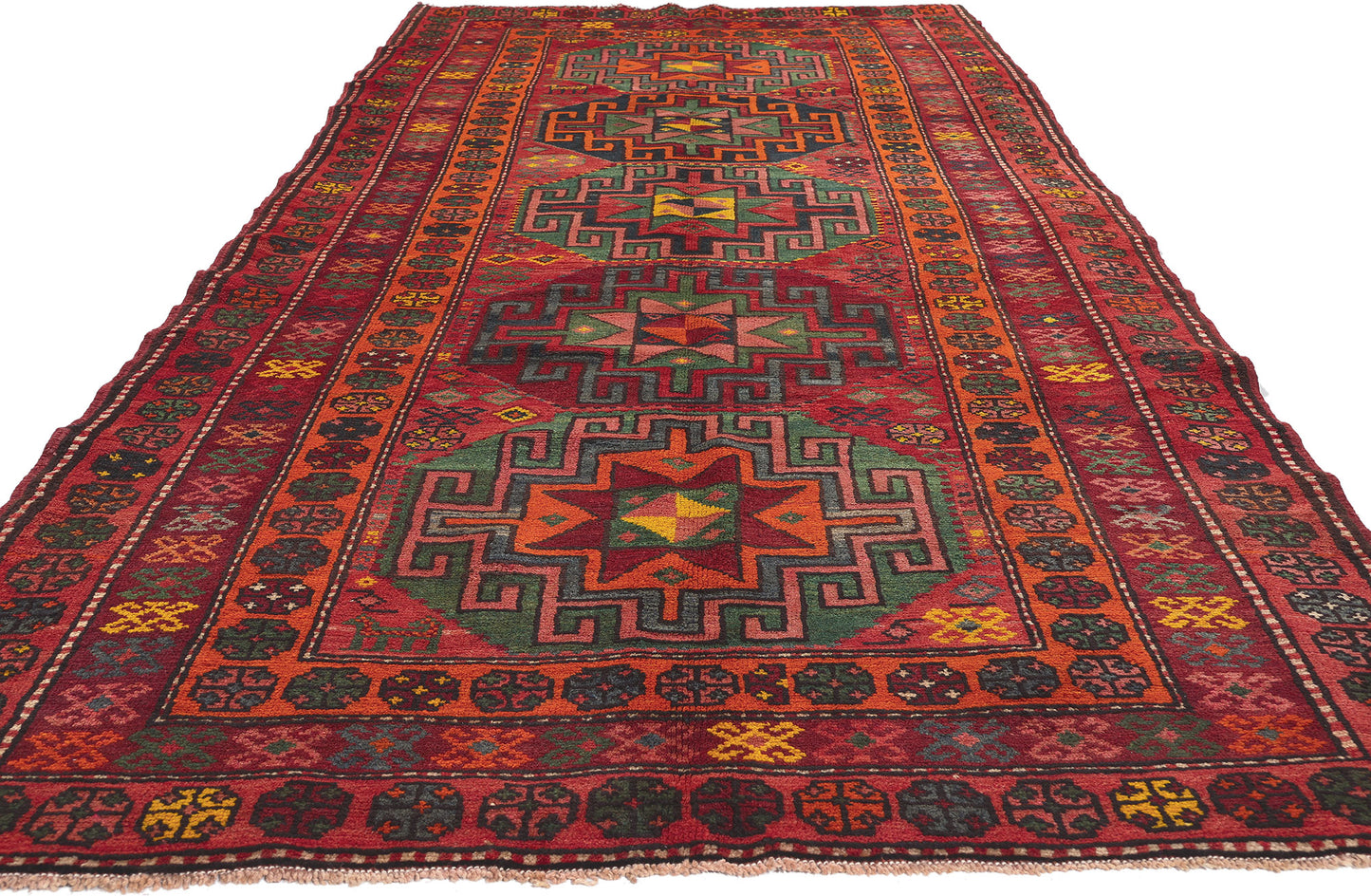 4 x 10 Vintage Kazak Afghan Rug 61235