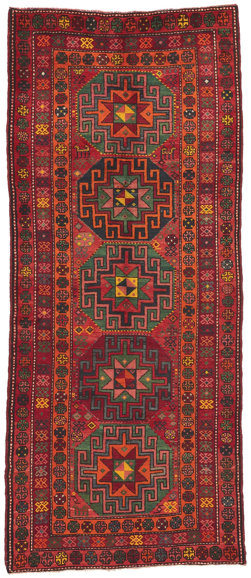 4 x 10 Vintage Kazak Afghan Rug 61235