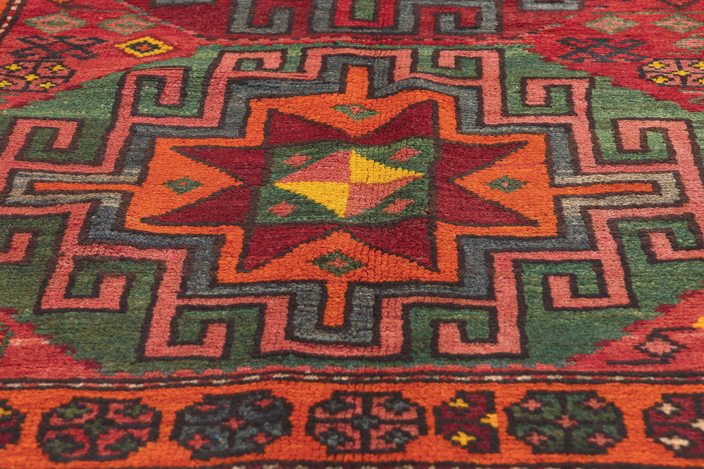 4 x 10 Vintage Kazak Afghan Rug 61235