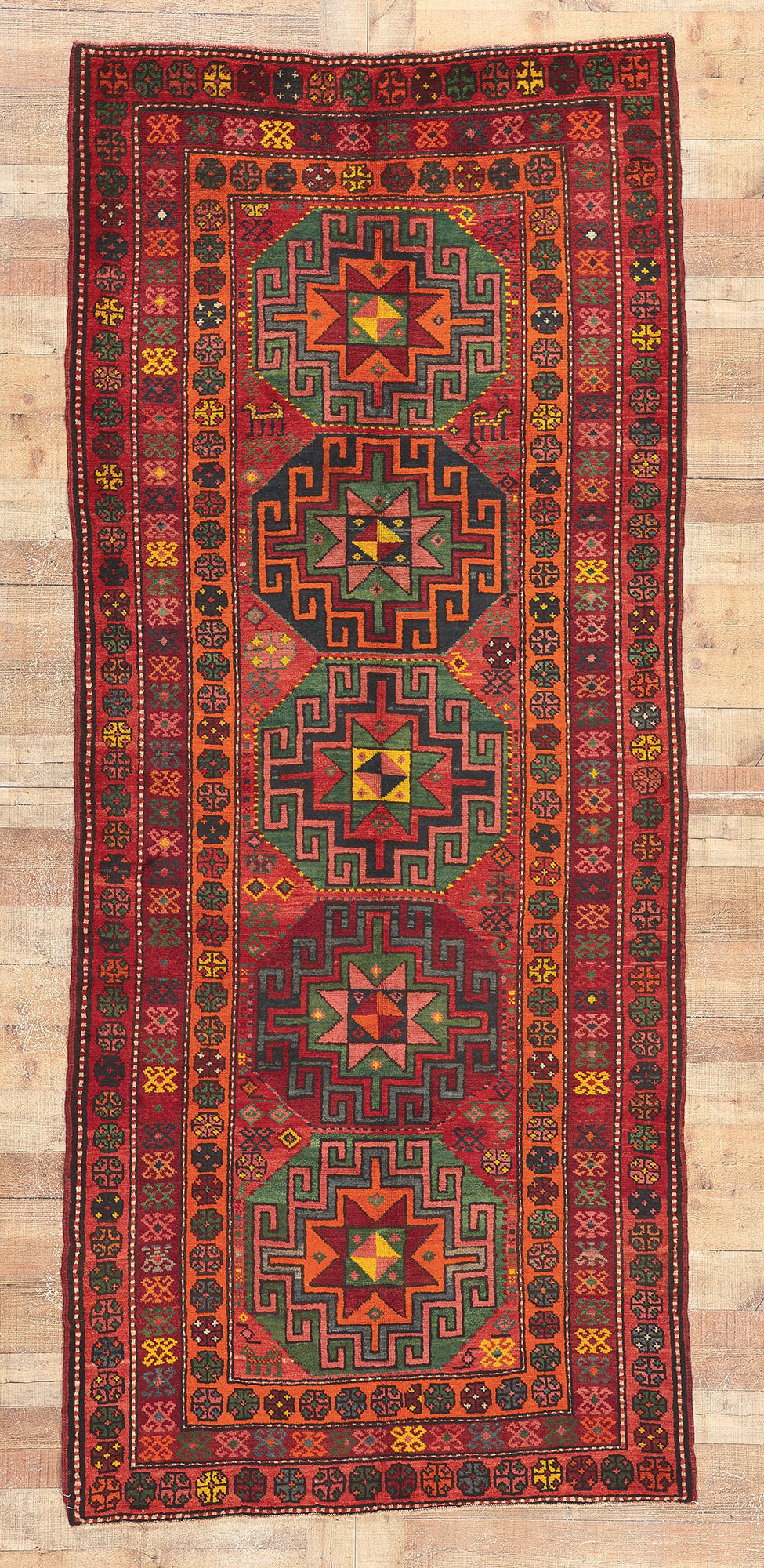 4 x 10 Vintage Kazak Afghan Rug 61235