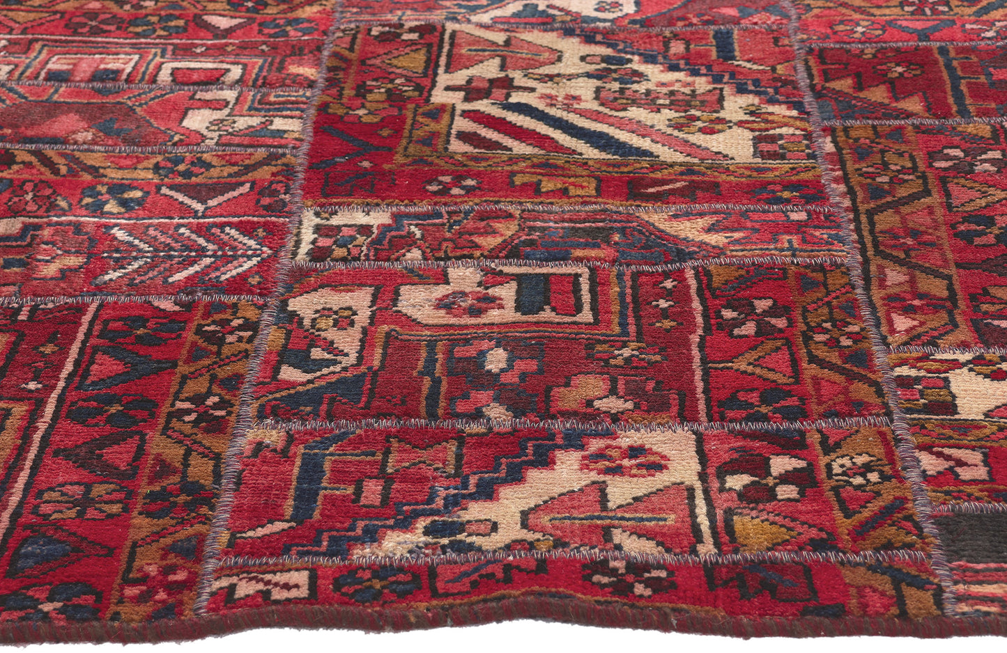 4 x 5 Vintage Persian Patchwork Rug 78578