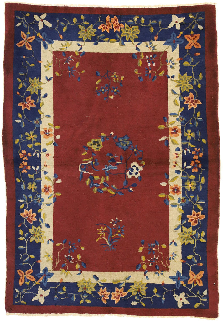 4 x 6 Antique Chinese Art Deco Rug 72233