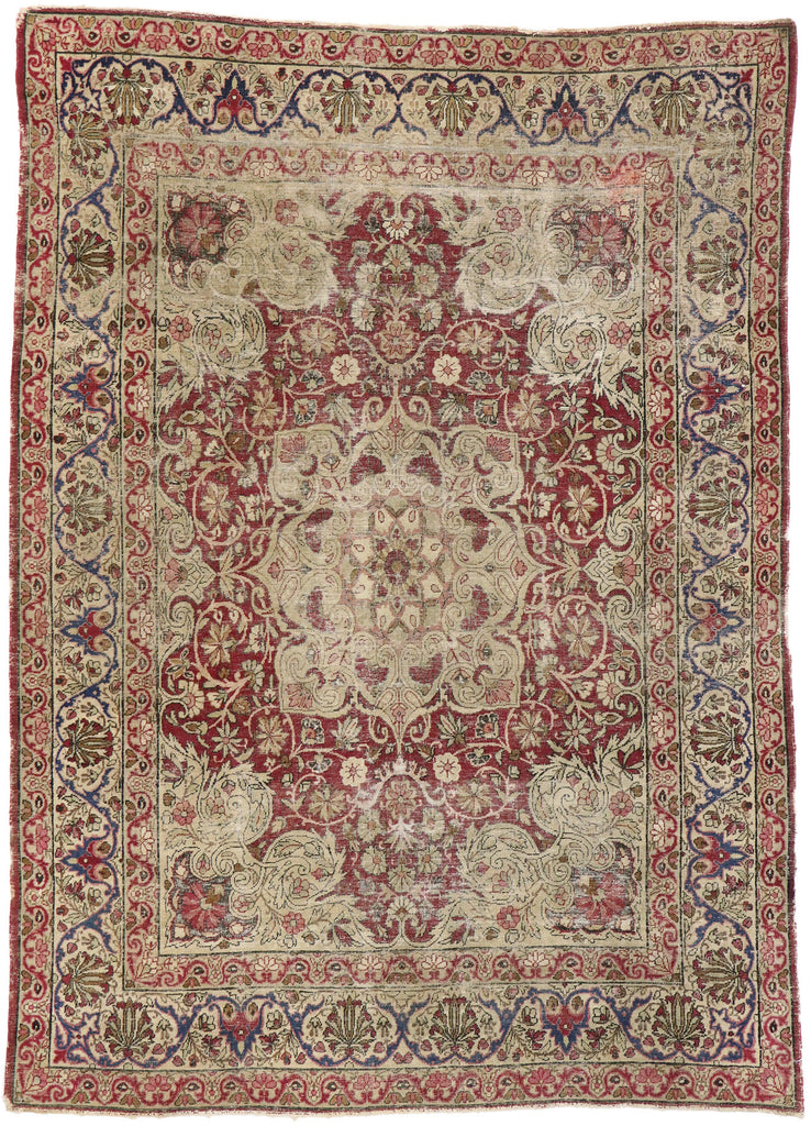4 x 6 Antique Persian Kerman Rug 77608