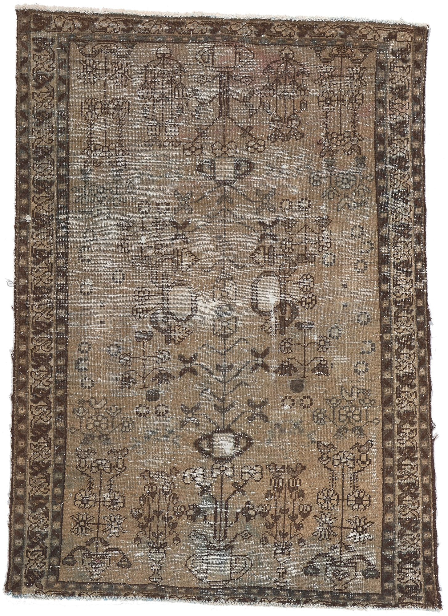 4 x 6 Antique Persian Bakhtiari Rug 78572