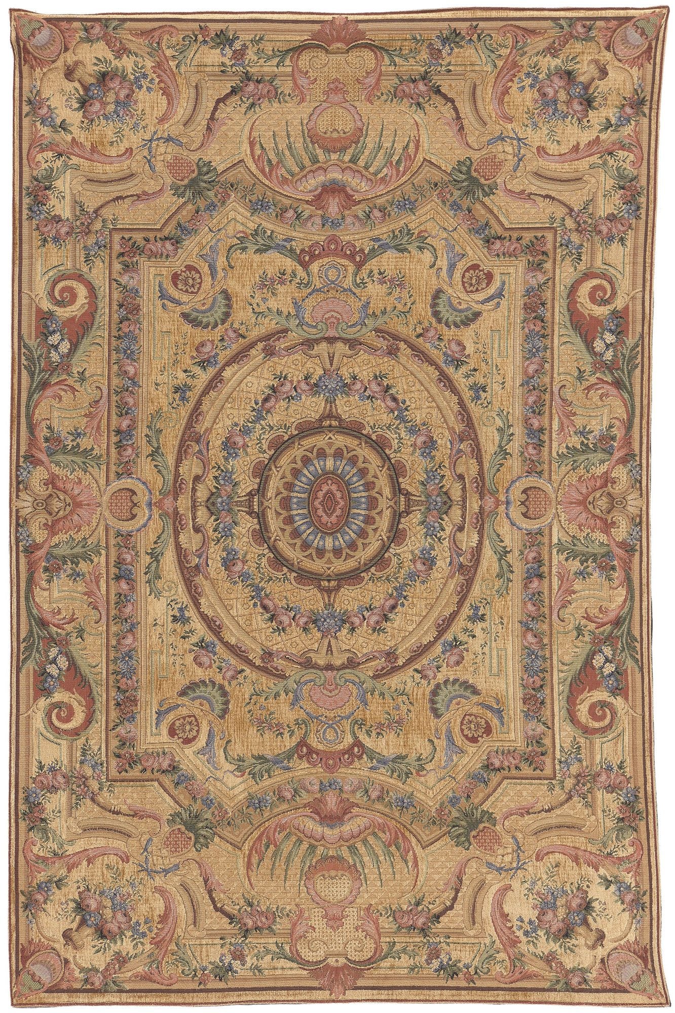4 x 6 Vintage Aubusson Beljen Mills Tapestry 78682