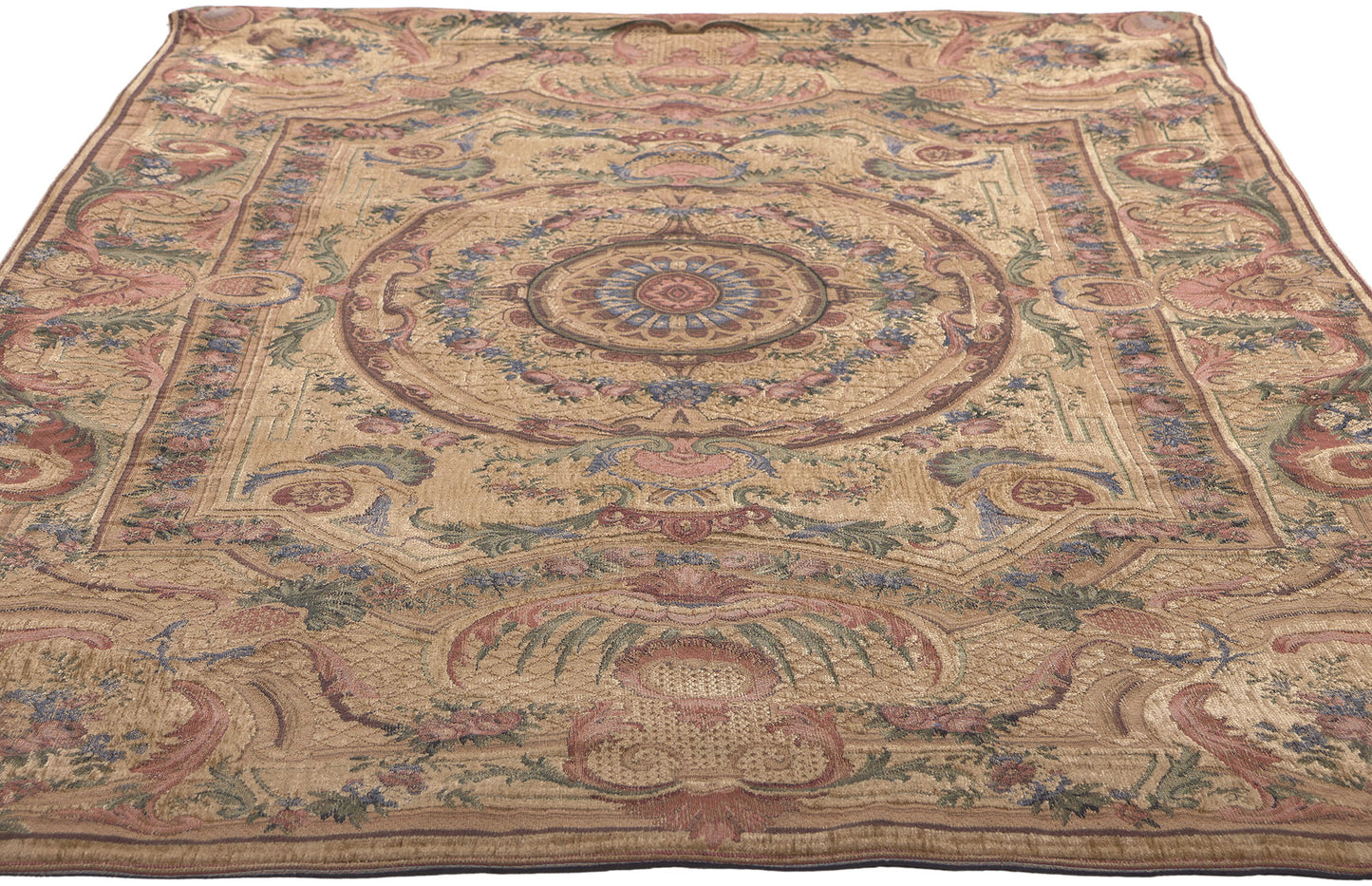 4 x 6 Vintage Aubusson Beljen Mills Tapestry 78682