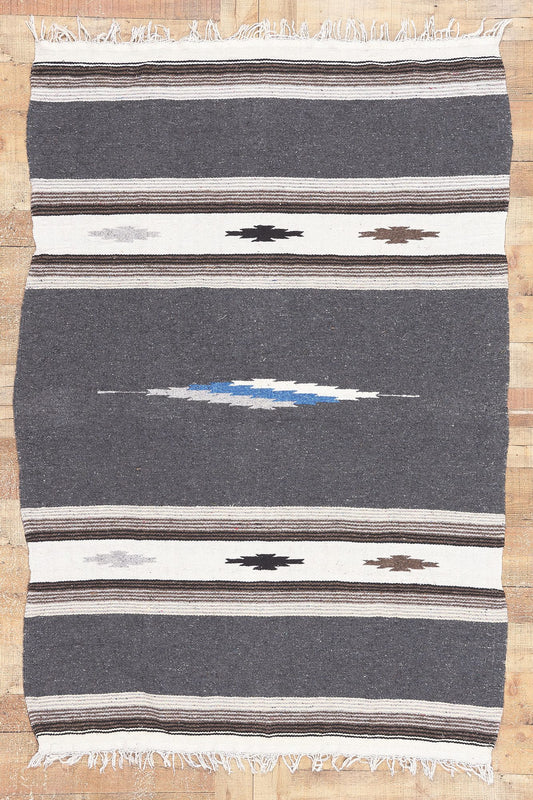 4 x 6 Vintage Mexican Serape Kilim Rug 78551
