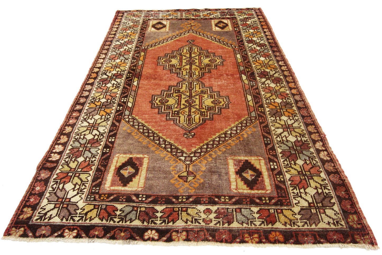 4 x 6 Vintage Turkish Oushak Rug 50155