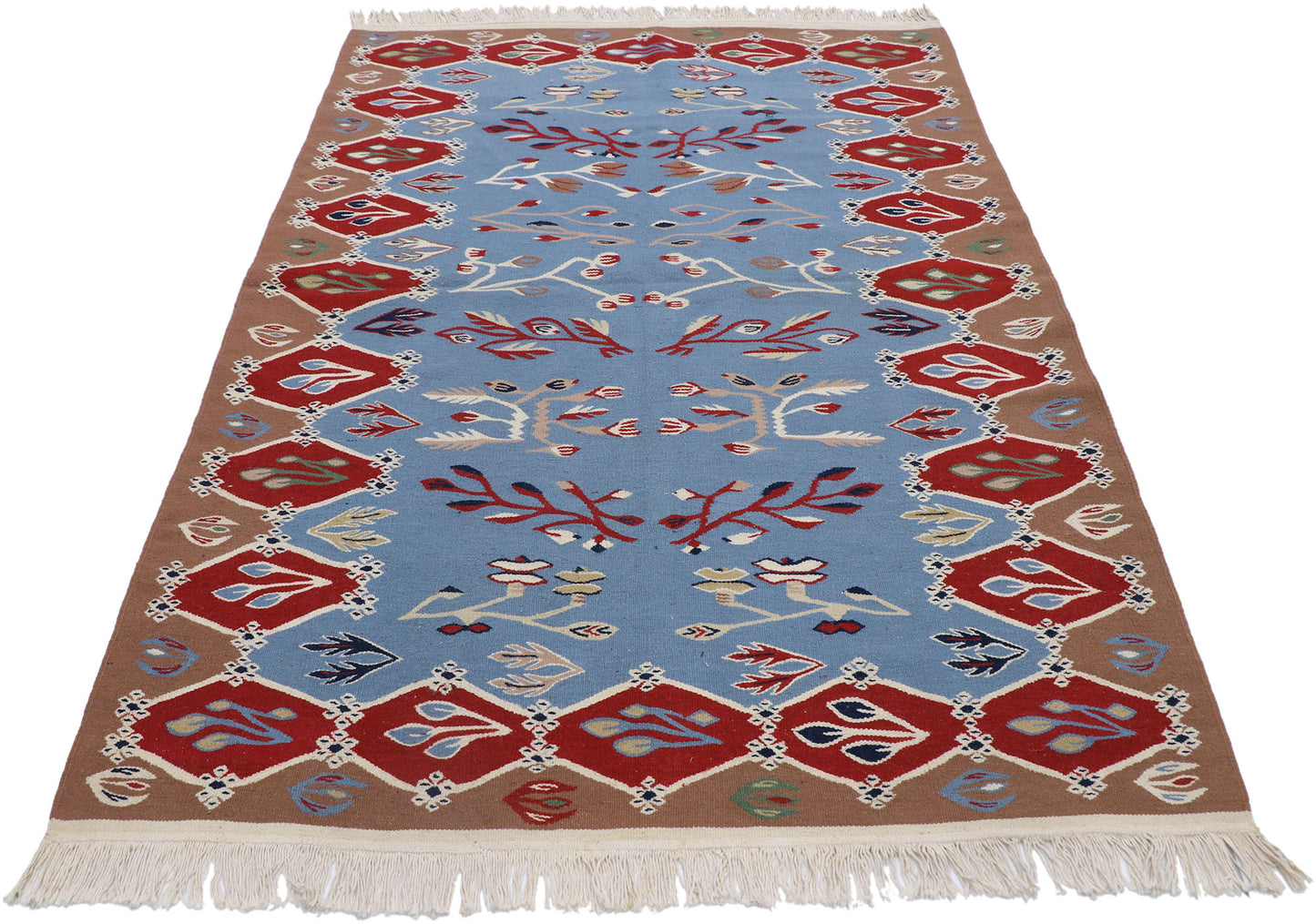 4 x 6 Vintage Oltenian Romanian Kilim Rug 78048
