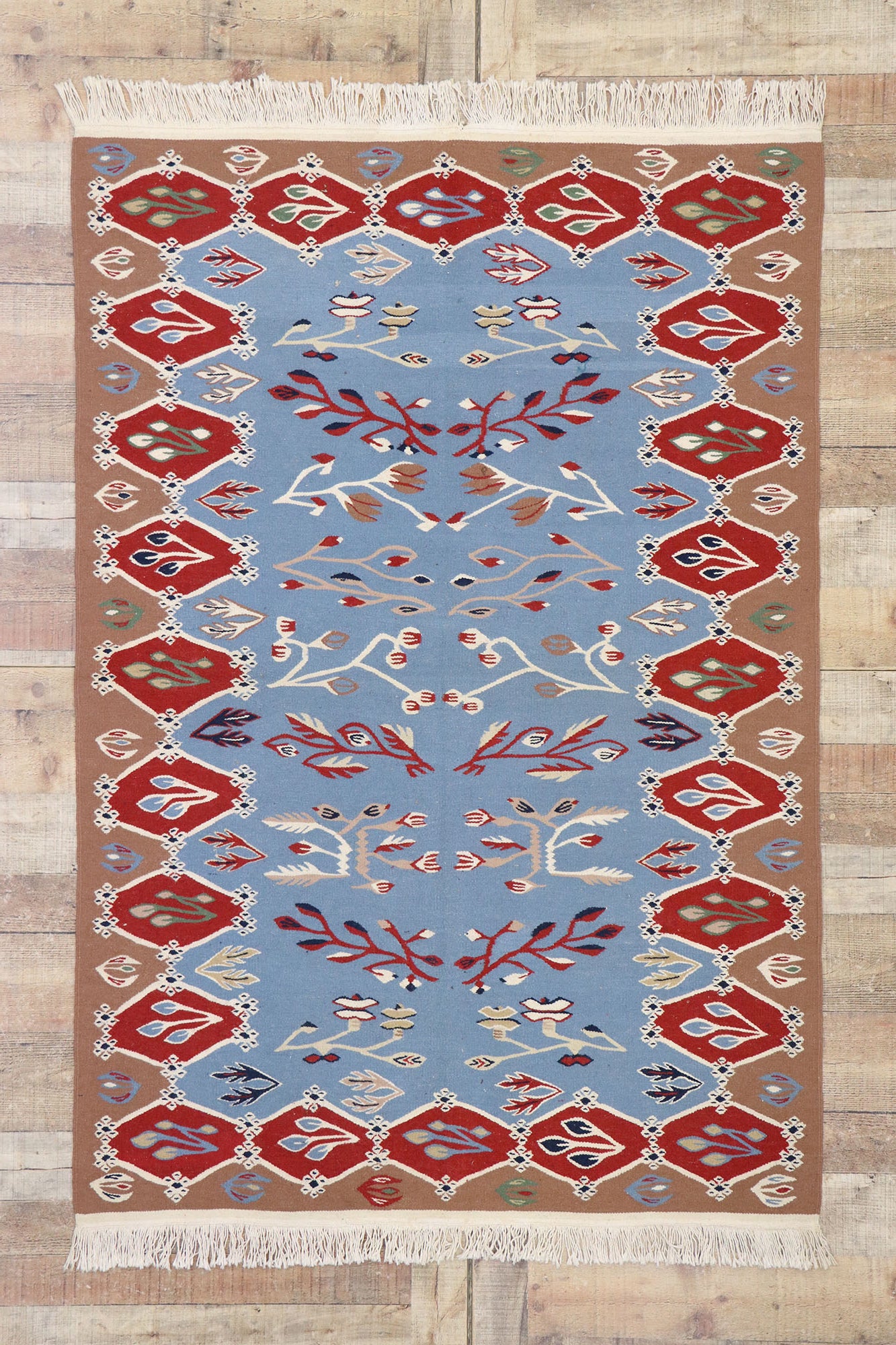4 x 6 Vintage Oltenian Romanian Kilim Rug 78048