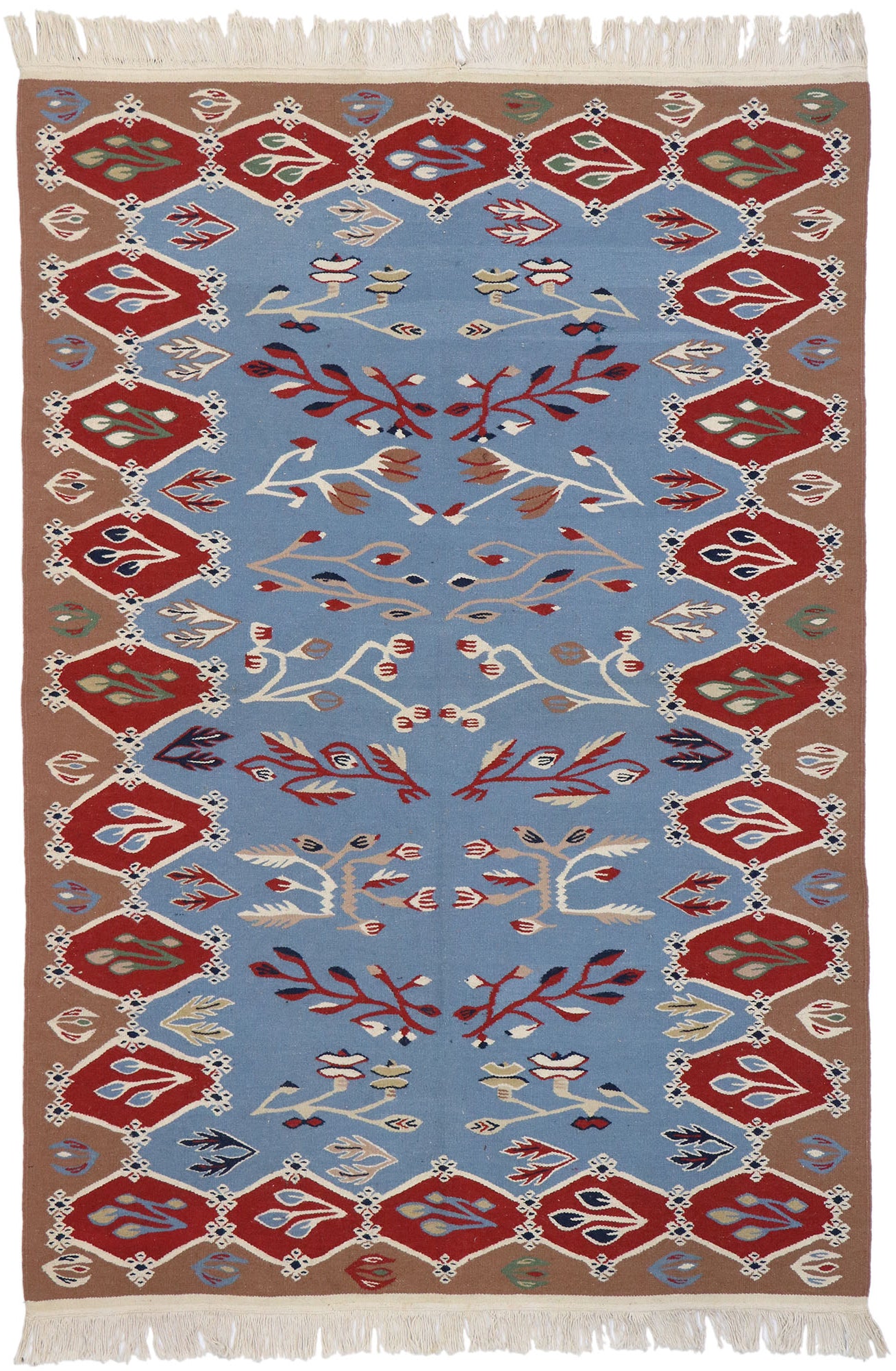 4 x 6 Vintage Oltenian Romanian Kilim Rug 78048