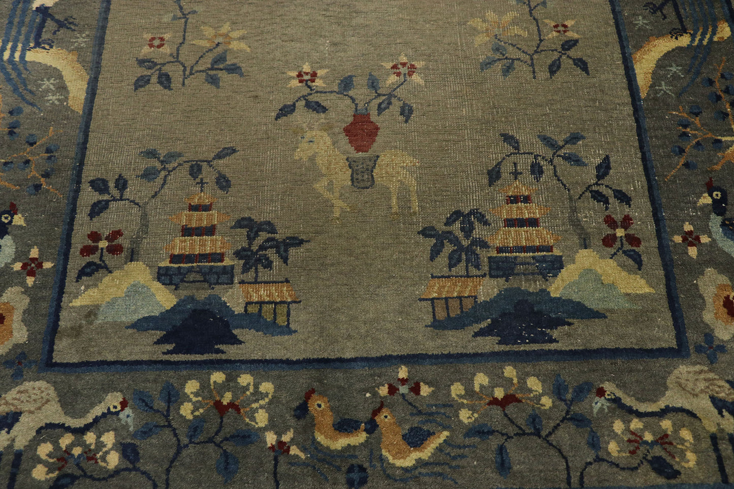 4 x 7 Antique Chinese Art Deco Pictorial Rug 77557