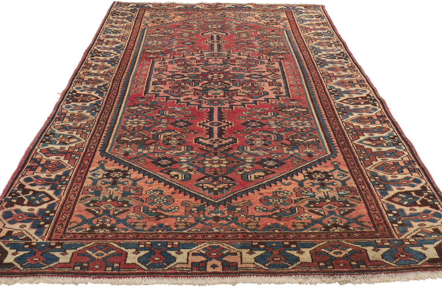4 x 7 Vintage Persian Hamadan Rug 75235
