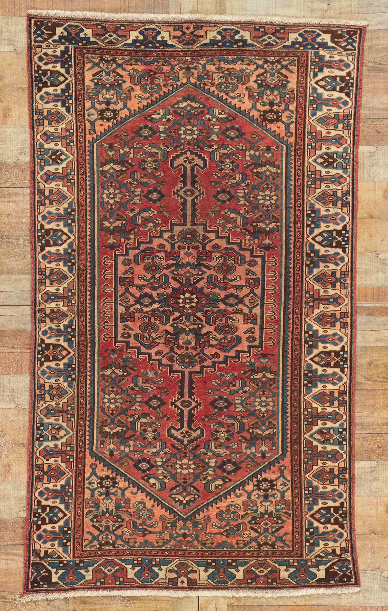 4 x 7 Vintage Persian Hamadan Rug 75235