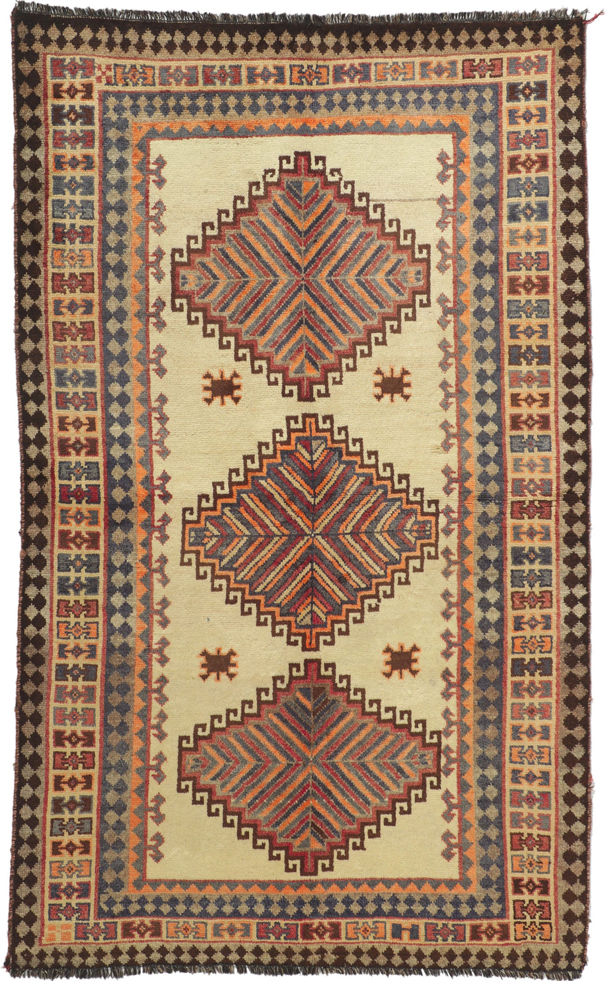 4 x 7 Vintage Persian Tribal Shiraz Rug 75070