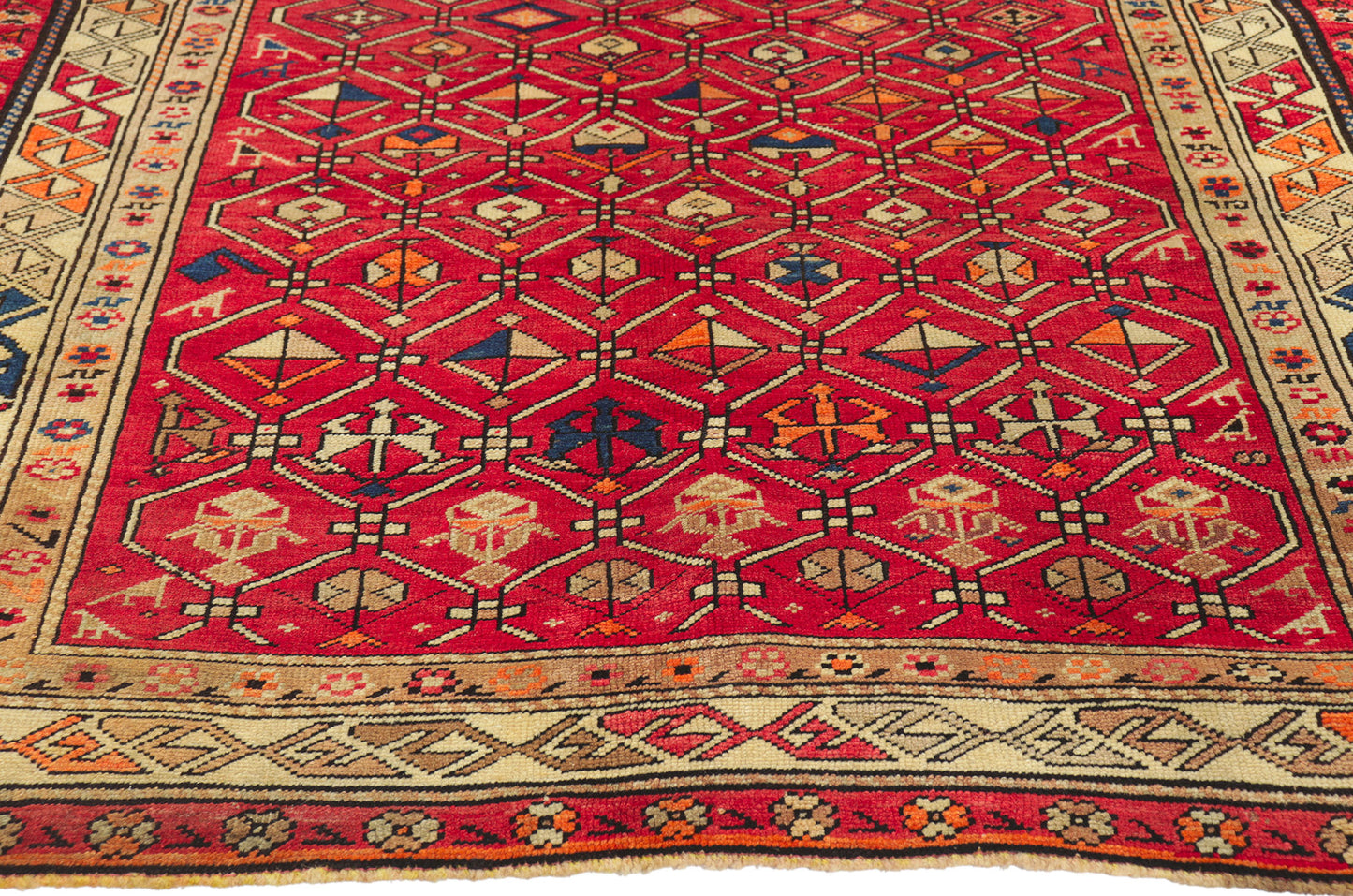 4 x 7 Vintage Red Turkish Oushak Rug 51554