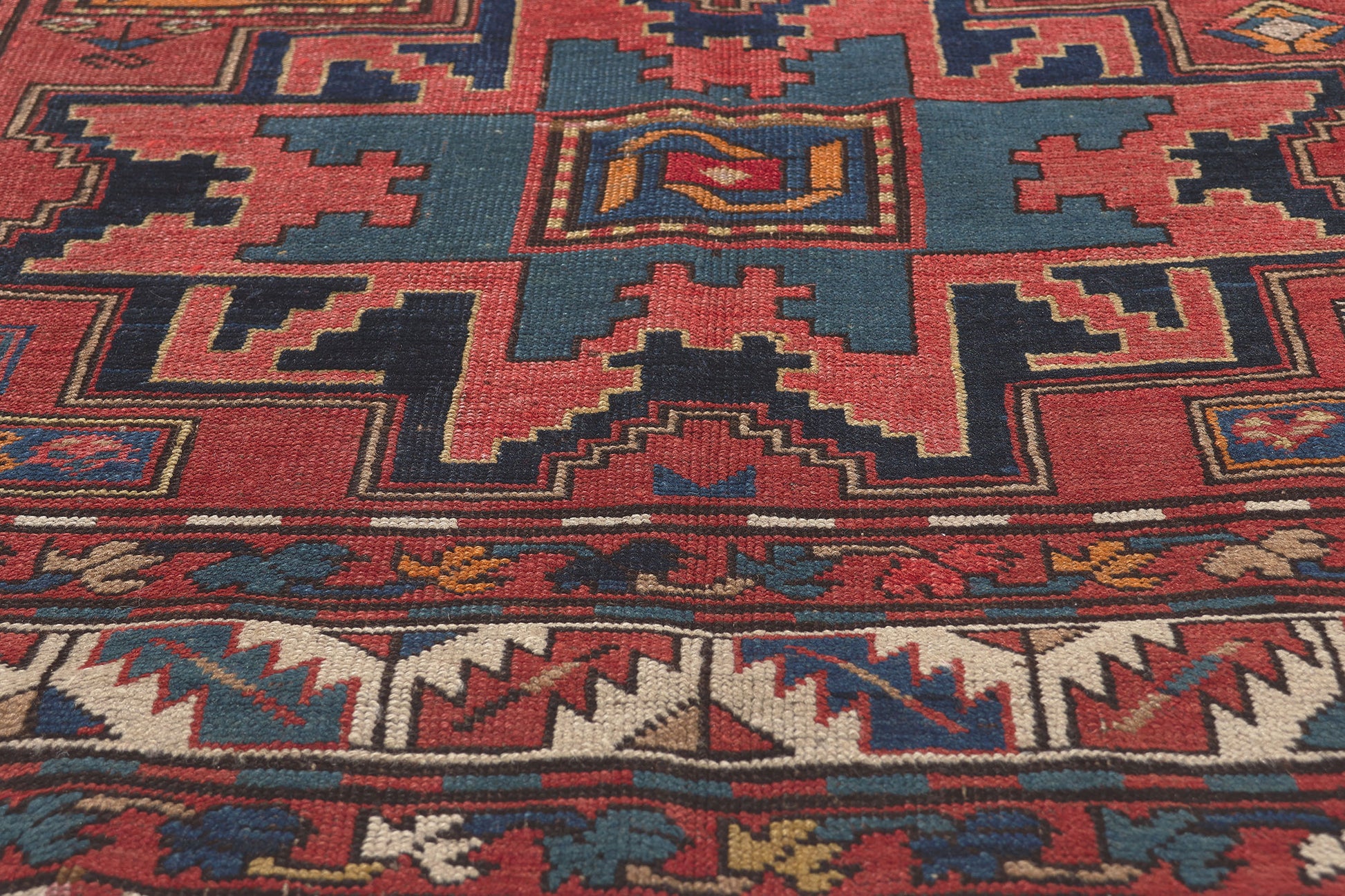 4 x 9 Antique Caucasian Kazak Rug 73306