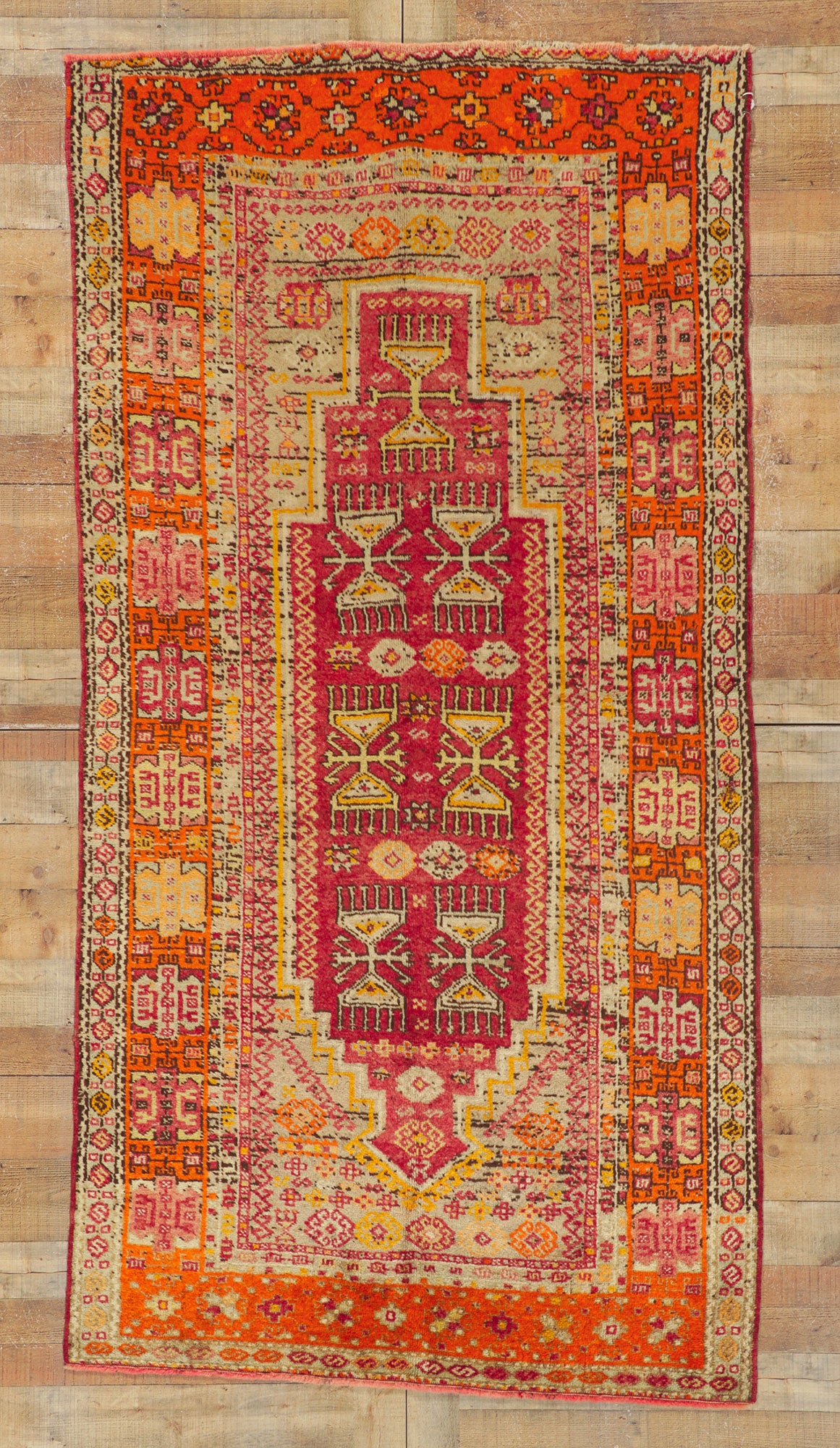 4 x 9 Vintage Turkish Oushak Rug 52442